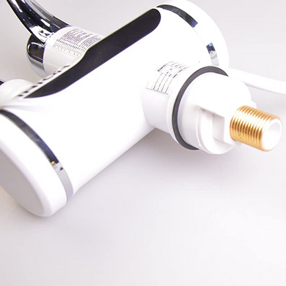 Ηλεκτρική βρύση με άμεση θέρμανση νερού, οθόνη θερμοκρασίας LED, οριζόντια με νεροχύτη/μπανιέρα, ισχύ 3000 W, ζεστό νερό 30 ° C-60 ° C, λευκό, Z007XDT