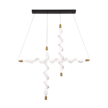 Κρεμαστός ακρυλικός πολυέλαιος LED LT761/3GD, Φως 3000/4000/6000K, Λευκός, Ρυθμιζόμενο ύψος