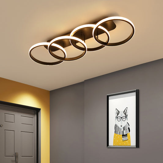 LED LED Lust Elio, 24W, 4 κύκλοι, κρύο/ζεστό/ουδέτερο φως, μαύρο μαύρο