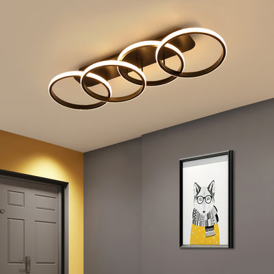 LED LED Lust Elio, 24W, 4 κύκλοι, κρύο/ζεστό/ουδέτερο φως, μαύρο μαύρο