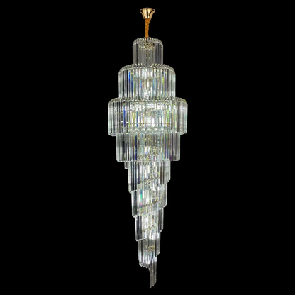 Crystal πολυέλαιος Windsor Altiora, διάμετρος 60cm, ύψος 1800 εκατοστών, γυαλιστερό χρυσό, ρυθμιζόμενο ύψος, κομψό σχέδιο