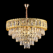 Corona Zaffiro 8xe14 Crystal πολυέλαιος, διάμετρος 60cm, γυαλιστερό χρυσό, ανανεώσιμο ύψος