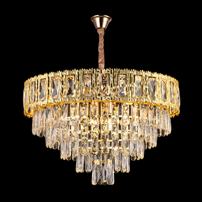 Corona Zaffiro 8xe14 Crystal πολυέλαιος, διάμετρος 60cm, γυαλιστερό χρυσό, ανανεώσιμο ύψος