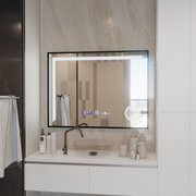 LED Mirror Sensor Motionglow Francesca 80x60 CM Cold Light/Cold/Neutra Dimable System Ρολόι Μάρκα Marcello Funghhi Συλλογή