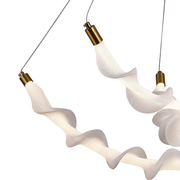 Κρεμαστός ακρυλικός πολυέλαιος LED LT760/3GD, 28W, ζεστό/ουδέτερο/κρύο φως 3000/4000/6000K, λευκό, ρυθμιζόμενο ύψος, μέταλλο και ακρυλικό