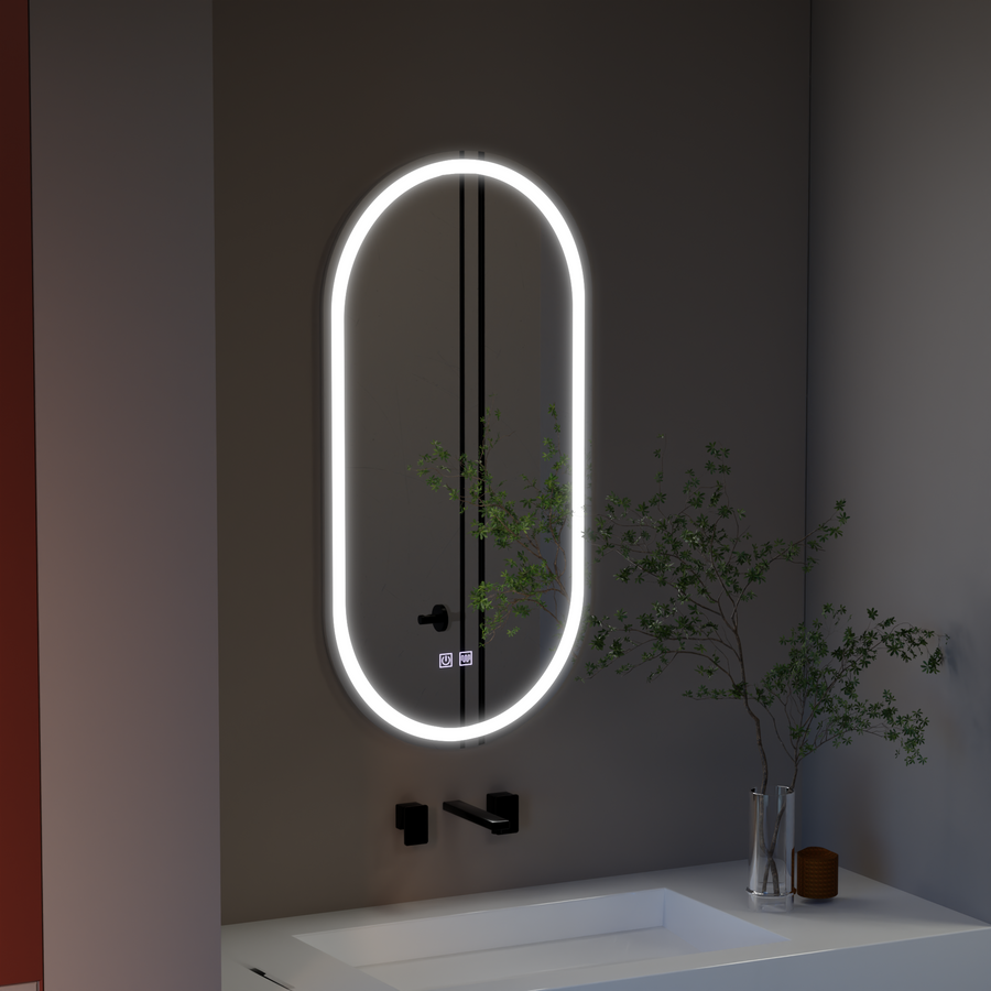 Mirror LED Oval 50x100cm Velara Touch System Dimable Dismantling