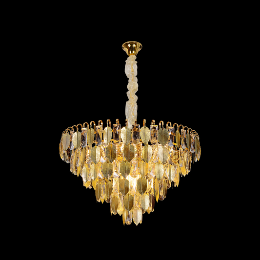Πολυέλαιος Crystal Windsor Elegance 6x E14, διάμετρος 49cm, γυαλιστερό χρυσό, ρυθμιζόμενο ύψος