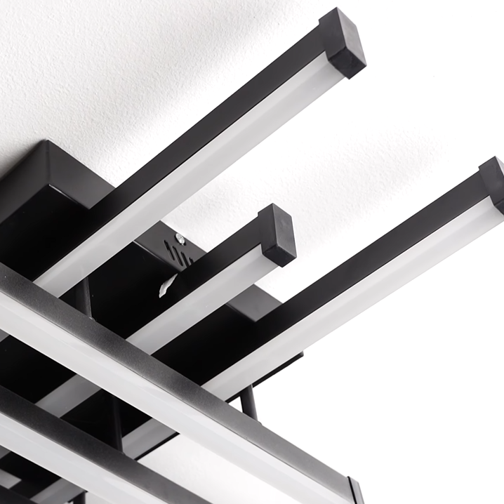 Πολυέλαιος LED με Τηλεχειριστήριο LINEX, 90W, 8 στοιχεία, Κρύο/Ζεστό/Ουδέτερο φως, Ρυθμιζόμενο, Μαύρο