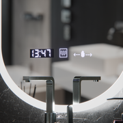 Οβάλ καθρέφτης LED, 50x80cm, Lucia Sensor Marcello, Σύστημα Demister, Ρολόι & Θερμόμετρο, Ρυθμιζόμενο