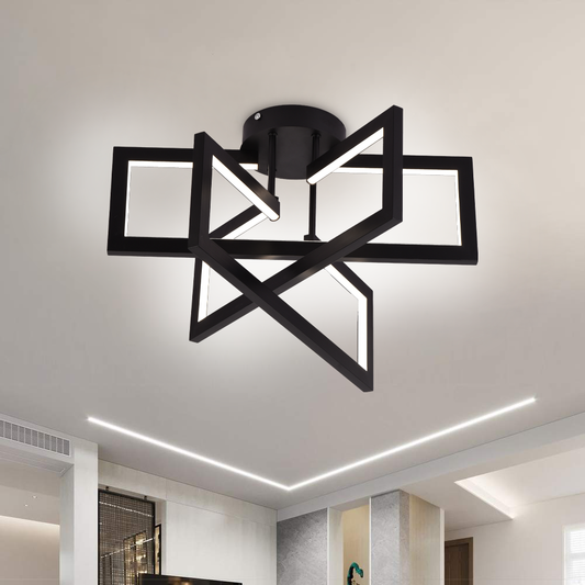 Πολυέλαιος LED με τηλεχειριστήριο 73W, 3 Στοιχεία, Κρύο/Ζεστό/Ουδέτερο φως, Ρυθμιζόμενο, Μαύρο, LT750/3BK