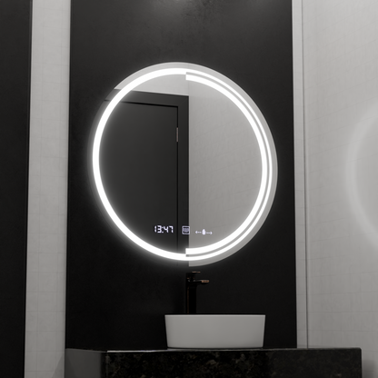 60cm στρογγυλό LED Mirror Motion Glow Sensor Consuel Marcellow Dimable Clock Discosting System