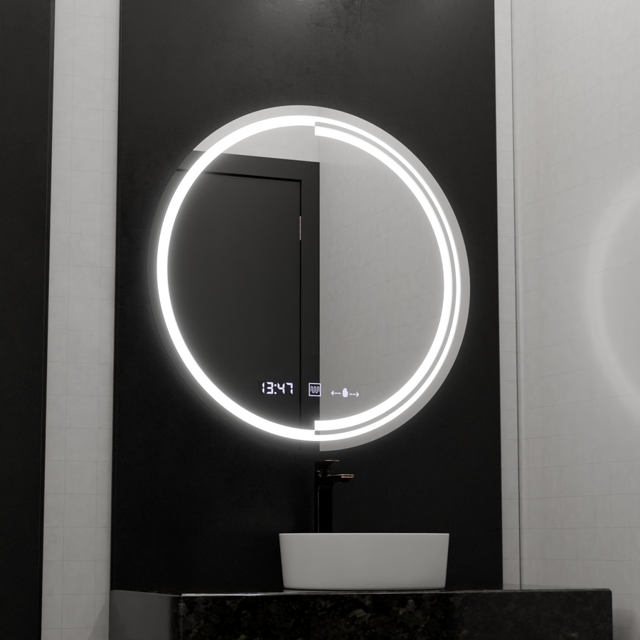 60cm στρογγυλό LED Mirror Motion Glow Sensor Consuel Marcellow Dimable Clock Discosting System
