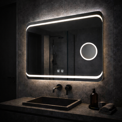 Ορθογώνιος καθρέφτης LED, 80x60cm, Stella Touch, Demister System