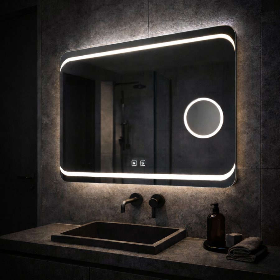 Ορθογώνιος καθρέφτης LED, 80x60cm, Stella Touch, Demister System