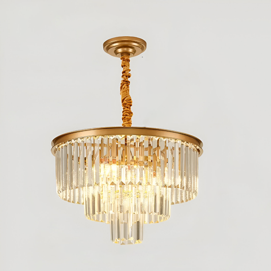 Πολυέλαιος Chambord Petito 3xe14, διάμετρος 28cm, ματ χρυσό, ρυθμιζόμενο ύψος