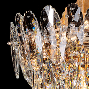 Κρυστάλλινος Πολυέλαιος, Elegance, 7xE14, Διάμετρος 40cm, Γυαλιστερό χρυσό, Ρυθμιζόμενο ύψος, Μέταλλο και Κρύσταλλο