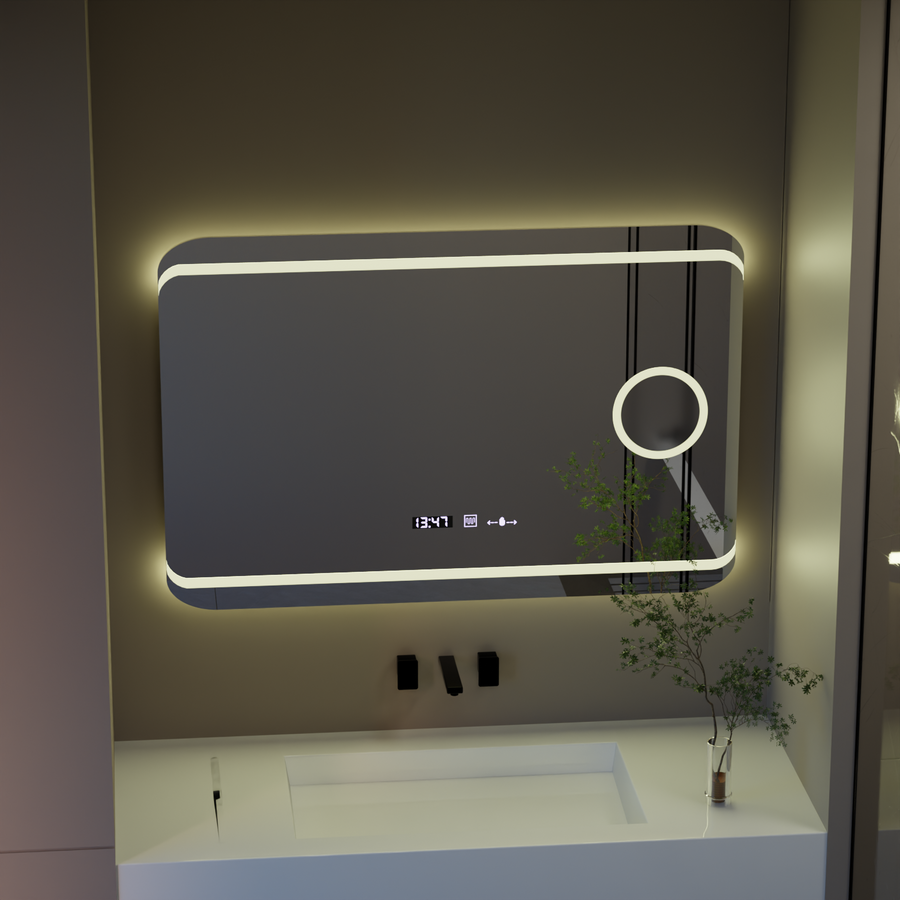 Mirror LED ορθογώνιο 100x60cm Capri Design Motionglow Marcello αποσυναρμολόγηση του συστήματος απόψυξης ρολογιού