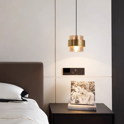 Κρεμαστός πολυέλαιος LC866/1TN, 1XE27, ρυθμιζόμενο ύψος, γυαλί και μέταλλο