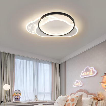Πολυέλαιος LED με τηλεχειριστήριο NUVIA 72W, Cloud, Κρύο/Ζεστό/Ουδέτερο φως, Ρυθμιζόμενο, Ασπρόμαυρο