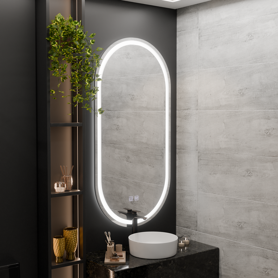 Mirror LED Oval 50x100cm Velara Touch System Dimable Dismantling