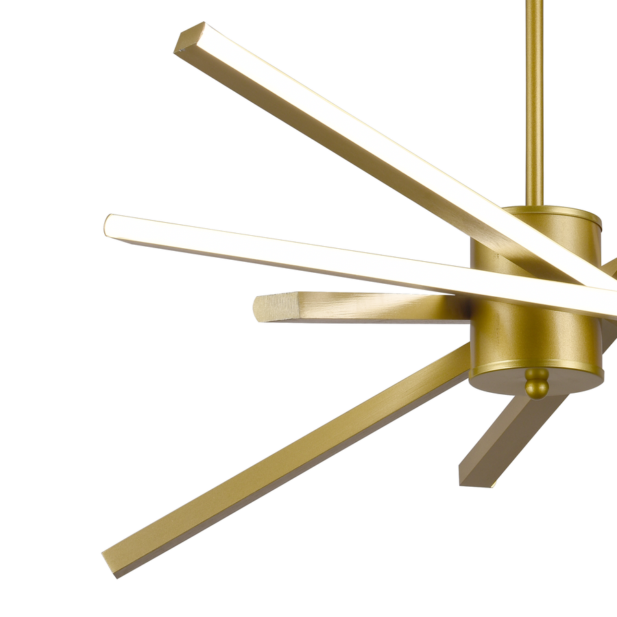 Πολυέλαιος LED με Τηλεχειριστήριο LT176/5GD, 69W, 5 Στοιχεία, Κρύο/Ζεστό/Ουδέτερο φως 3000K/4000K/6000K, Ρυθμιζόμενο, Χρυσό, Ρυθμιζόμενο ύψος, Μέταλλο και Ακρυλικό