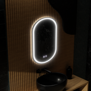 Οβάλ καθρέφτης LED, 50x100cm, Velara Touch, Σύστημα Demister, Dimmable