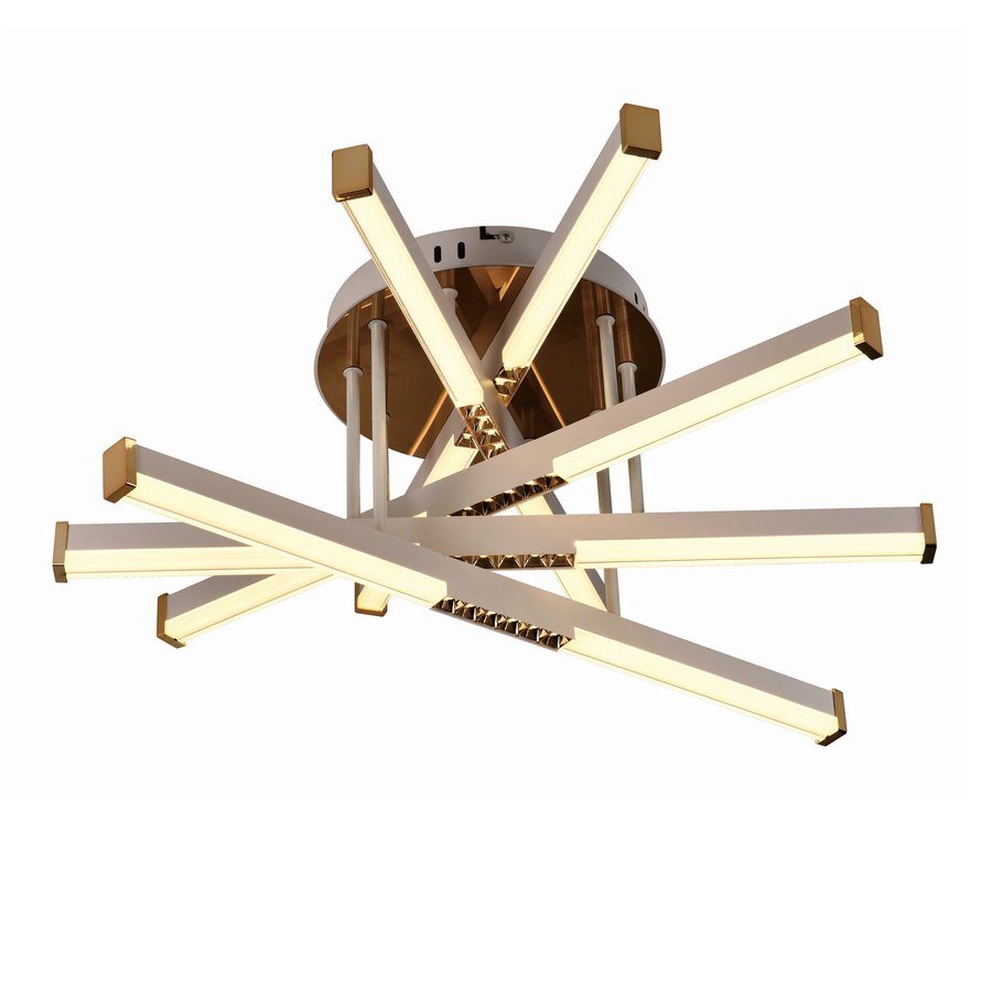 Πολυέλαιος LED με Τηλεχειριστήριο LT182/5WH, 69W, 5 Στοιχεία, Κρύο/Ζεστό/Ουδέτερο φως, Ρυθμιζόμενο, Λευκό