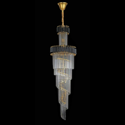 Crystal Chandelier CC900/600X1800, 27xE14, Διάμετρος 60cm, Ύψος 180cm, Γυαλιστερό Χρυσό και Μαύρο, Ρυθμιζόμενο Ύψος, Κομψή σχεδίαση