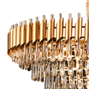 VERSAILLES Supremo Crystal Chandelier, CC900/800GD, 12xE14, Διάμετρος 80cm, Γυαλιστερό Χρυσό, Ρυθμιζόμενο Ύψος, Μέταλλο και Κρύσταλλο