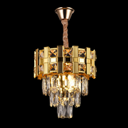 Cristal πολυέλαιος Aurelio Vesta 3xE14, διάμετρος 30cm, γυαλιστερό χρυσό, ανανεώσιμο ύψος