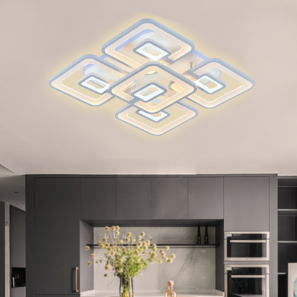 LED Lust με τηλεχειριστήριο, Felix, 5 τετράγωνα, 107W, κρύο/ζεστό/ουδέτερο φως, ασταθές, λευκό