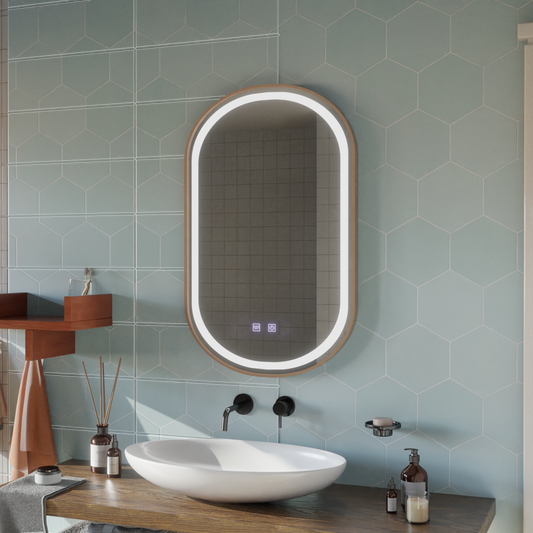 LED Touch Mirror Import System 50x80 cm Rose Gold Frame