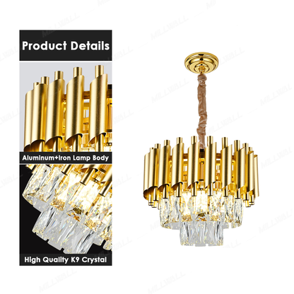Crystal πολυέλαιος Versailles Petito 3xe14, διάμετρο 30cm, χρυσός, ρυθμιζόμενο ύψος