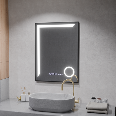 LED Mirror Sensor Motionglow Francesca 80x60 CM Cold Light/Cold/Neutra Dimable System Ρολόι Μάρκα Marcello Funghhi Συλλογή