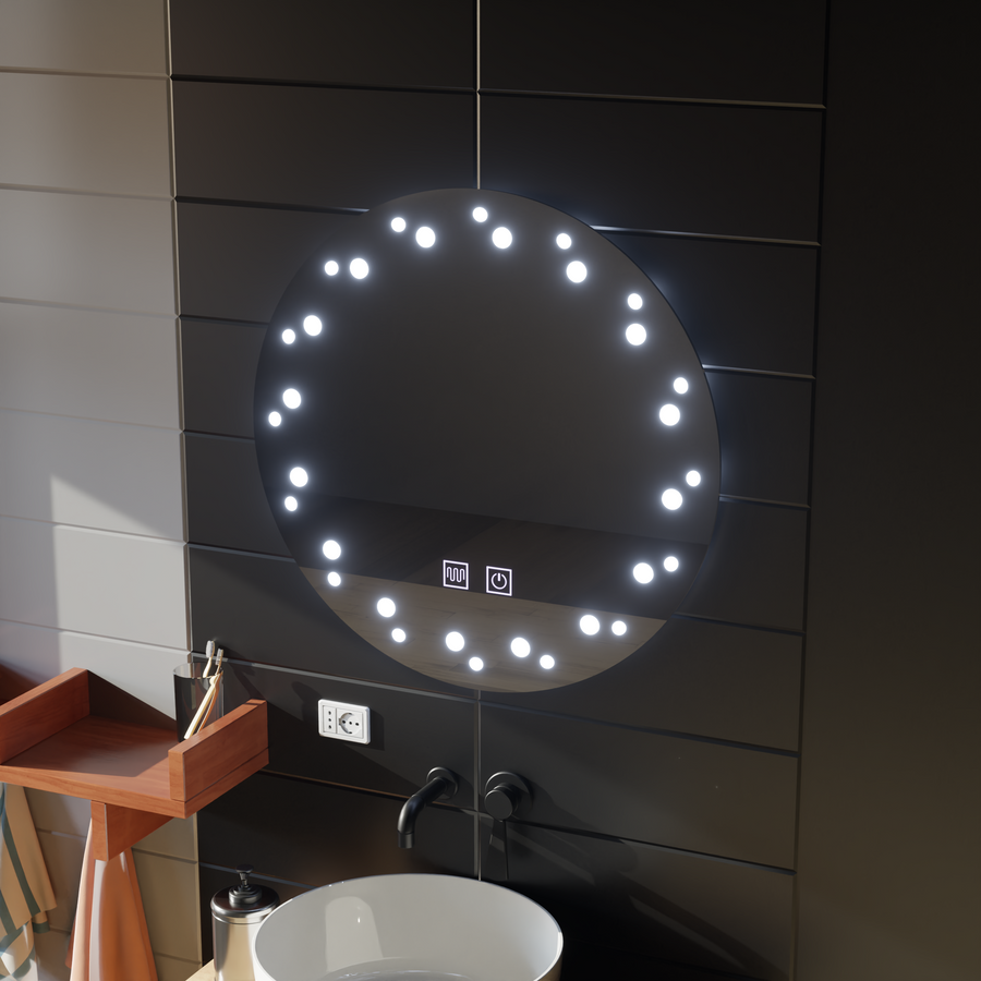 LED Touch Ivory Mirror System System 70x70cm