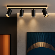 LED Πολυέλαιος Ellen 46W Κρύος/Ζεστός/Ουδέτερος Προβολέας Ρυθμιζόμενος Ακρυλικός και Μαύρο Μεταλλικό