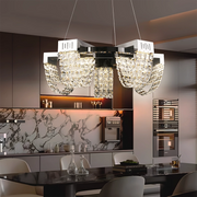 Κρυστάλλινος πολυέλαιος LED 15W, STRATUS Magno, Διάμετρος 50cm, Γυαλιστερό χρώμιο, Ζεστό Ουδέτερο Ψυχρό Φως 3000K/4000K/6000K Ρυθμιζόμενο ύψος, Μέταλλο και Κρύσταλλο