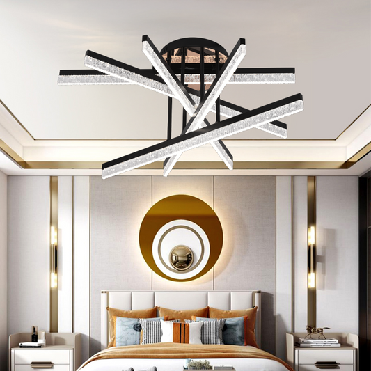 Πολυέλαιος LED με Τηλεχειριστήριο LT179/5BK, 67W, 5 Στοιχεία, Κρύο/Ζεστό/Ουδέτερο φως, Ρυθμιζόμενο, Μαύρο