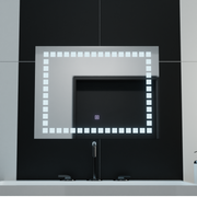 Mirror LED ορθογώνια 80x60cm πλέγμα φως βασική αφή