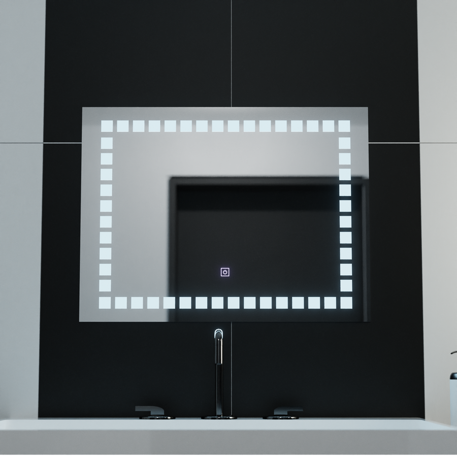 Mirror LED ορθογώνια 80x60cm πλέγμα φως βασική αφή