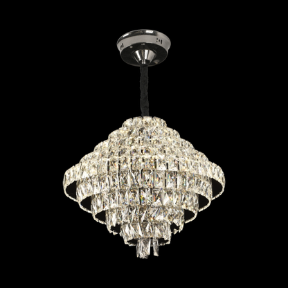 Crystal Chandelier CC6705/500CR 9x E14, Διάμετρος 49cm, Γυαλιστερό χρώμιο, Ρυθμιζόμενο ύψος