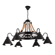 Vintage πολυέλαιος με σχοινί Pedro, 4 x E27 κλειστό ξύλο