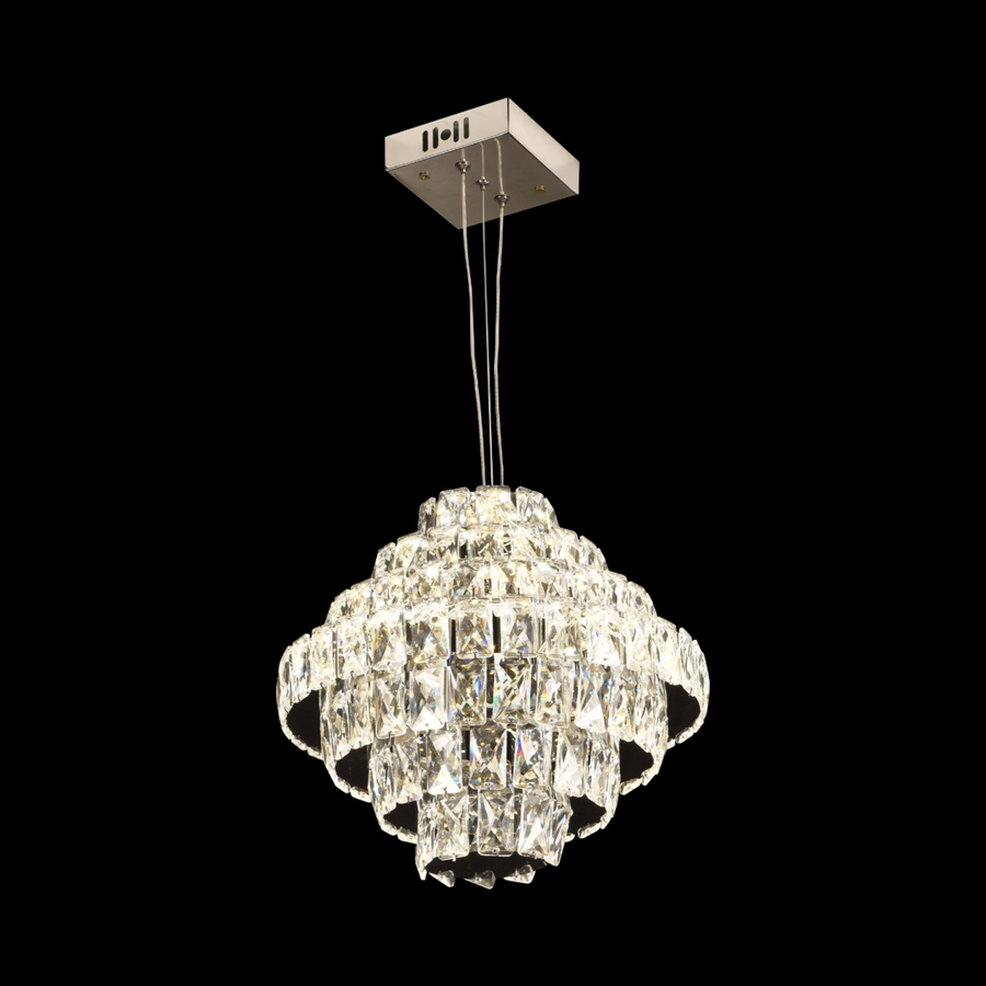 Crystal Chandelier CC6705/500CR 9x E14, Διάμετρος 49cm, Γυαλιστερό χρώμιο, Ρυθμιζόμενο ύψος
