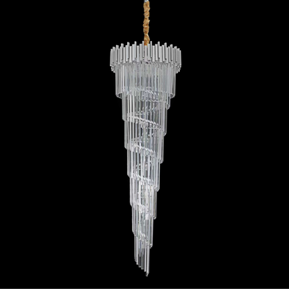 Candelabru Cristal CC110/600x1800CH , 28xE14, Diametru 60cm, Inaltime 180cm, Crom si Argintiu, Inaltime Reglabila, Design Elegant Candelabre Cristal Default Title Alessandro Design