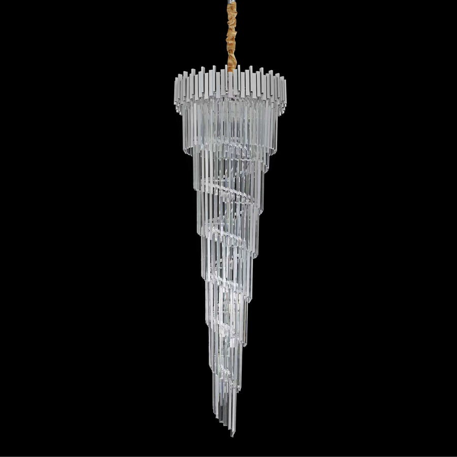 Candelabru Cristal CC110/600x1800CH , 28xE14, Diametru 60cm, Inaltime 180cm, Crom si Argintiu, Inaltime Reglabila, Design Elegant Candelabre Cristal Default Title Alessandro Design