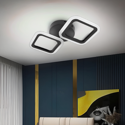 Πολυέλαιος LED PULSARIS 22W, 2 Τετράγωνα, Κρύο/Ζεστό/Ουδέτερο φως, Μαύρο