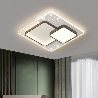 LED πολυέλαιος με τηλεχειριστήριο Velura Nocco, 125W, 3 τετράγωνα, κρύο/ζεστό/ουδέτερο φως, ασταθές, μαύρο