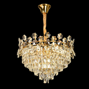 Πολυέλαιος Crystal Windsor Elegance 6x E14, διάμετρος 49cm, γυαλιστερό χρυσό, ρυθμιζόμενο ύψος
