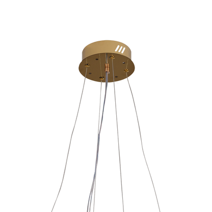 Πολυέλαιος LED με Τηλεχειριστήριο, LLC160/500GD, Κρύσταλλο και μέταλλο, 55W, Ρυθμιζόμενο, Ρυθμιζόμενο ύψος, Κρύο/Ζεστό/Ουδέτερο φως, Πολυτελής Φωτισμός