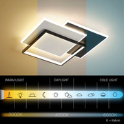 Πολυέλαιος LED με τηλεχειριστήριο CHIARA 102W, 3 Τετράγωνα, Κρύο/Ζεστό/Ουδέτερο φως, Ρυθμιζόμενο, Μαύρο